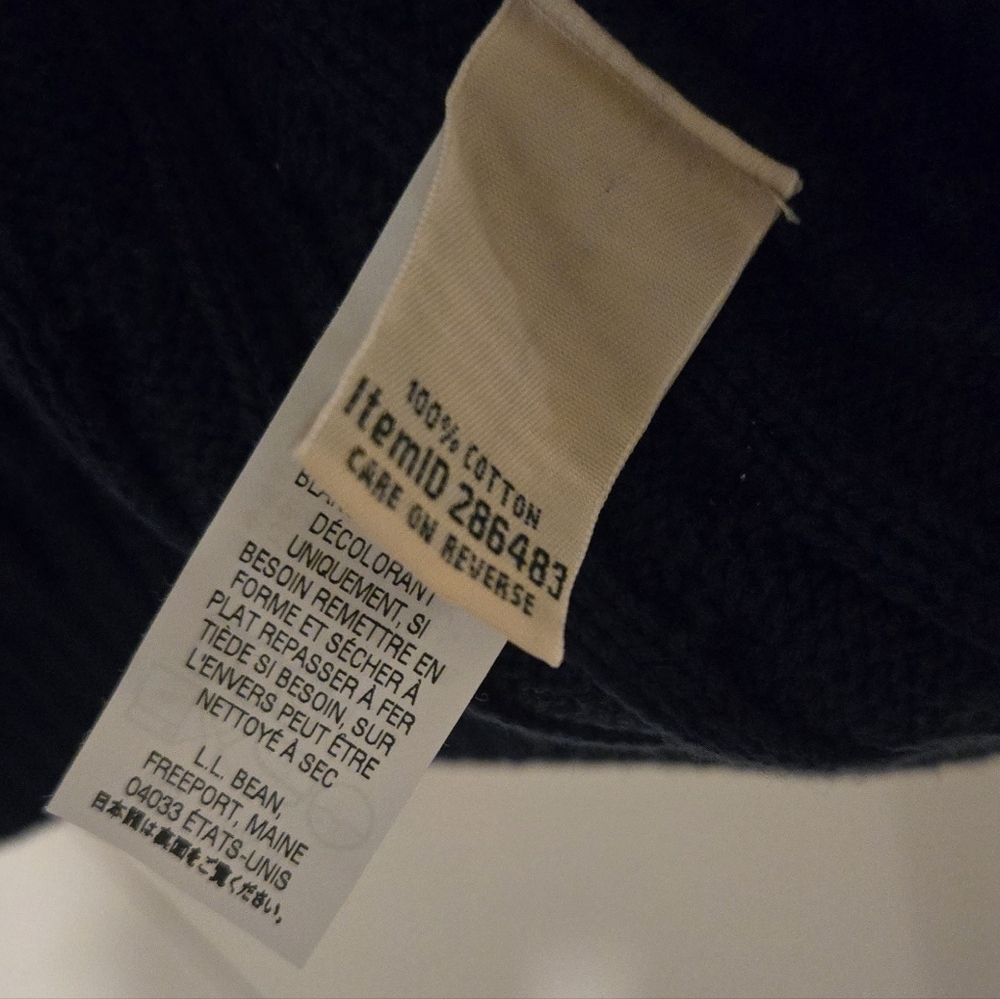 L.L. Bean Dark Blue Women's Cable Knit Cardigan - Picture 3 of 4